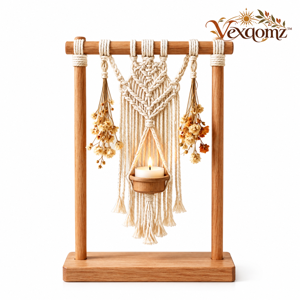 Vexqomz™ Macramé Hanging Tealight Holder Stand
