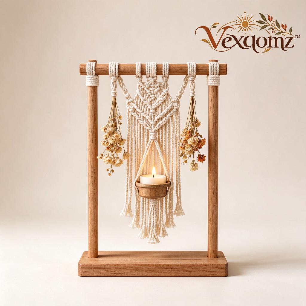 Vexqomz™ Macramé Hanging Tealight Holder Stand